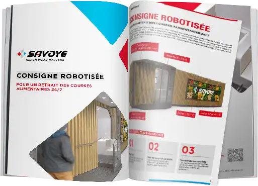Une vignette montrant la brochure de la consigne robotisée DAPEC de SAVOYE